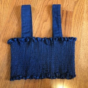NWOT UO BLUE SMOCKED CROP TOP (never worn)